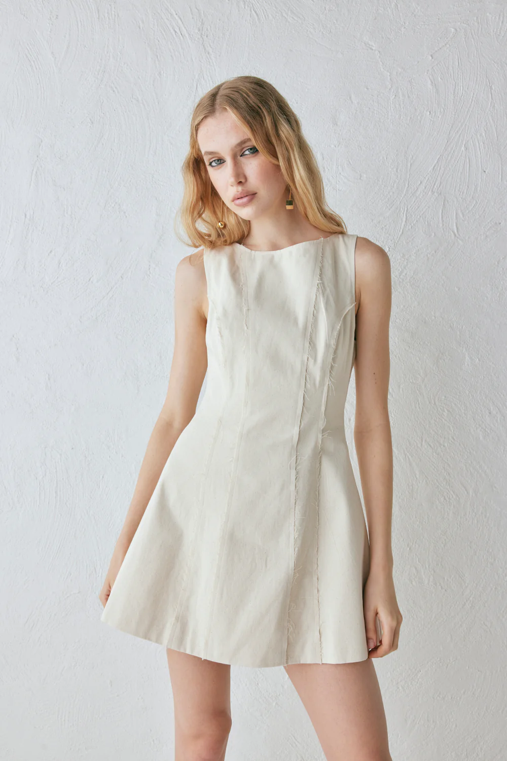 Chloe Mini Dress Oat - Image 3