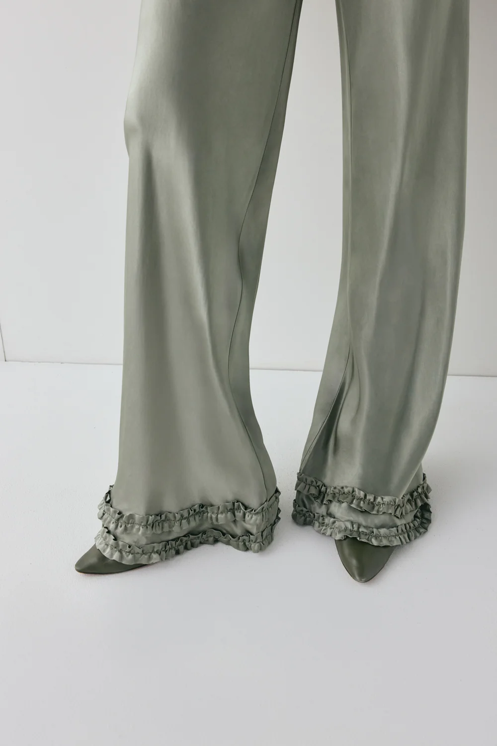 Citara Satin Pants Khaki - Image 2