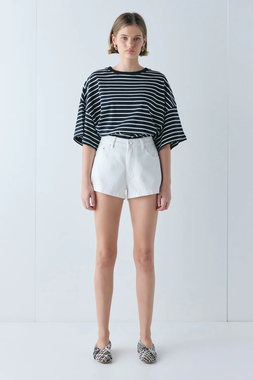 Claudie Denim Shorts White - Image 2