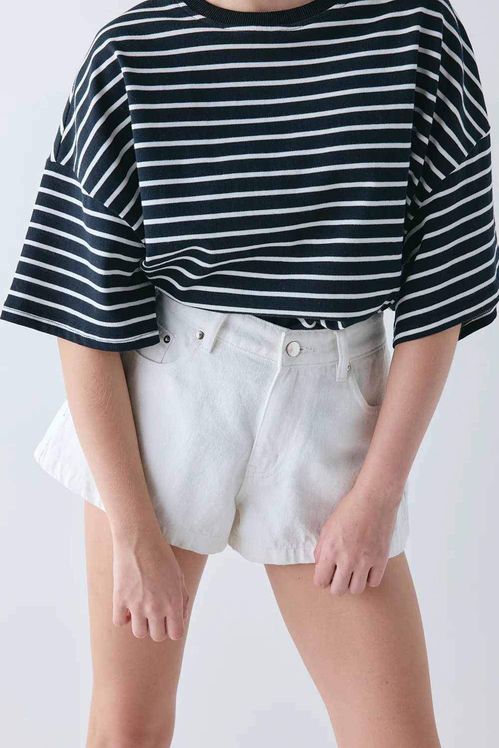 Claudie Denim Shorts White - Image 3