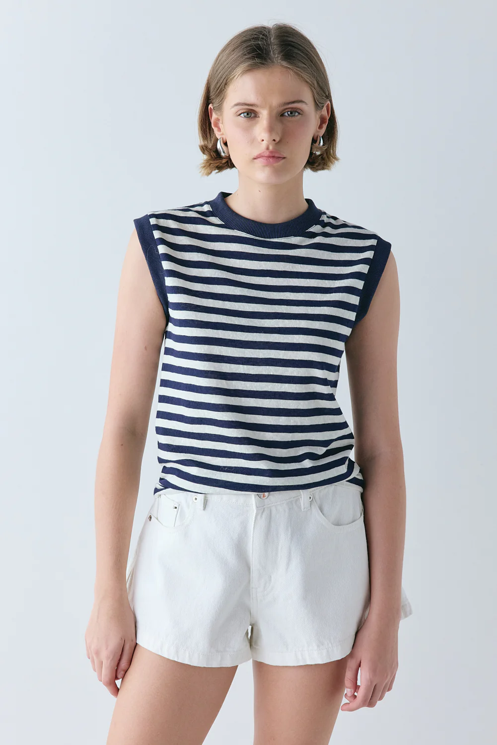Claudie Denim Shorts White - Image 4