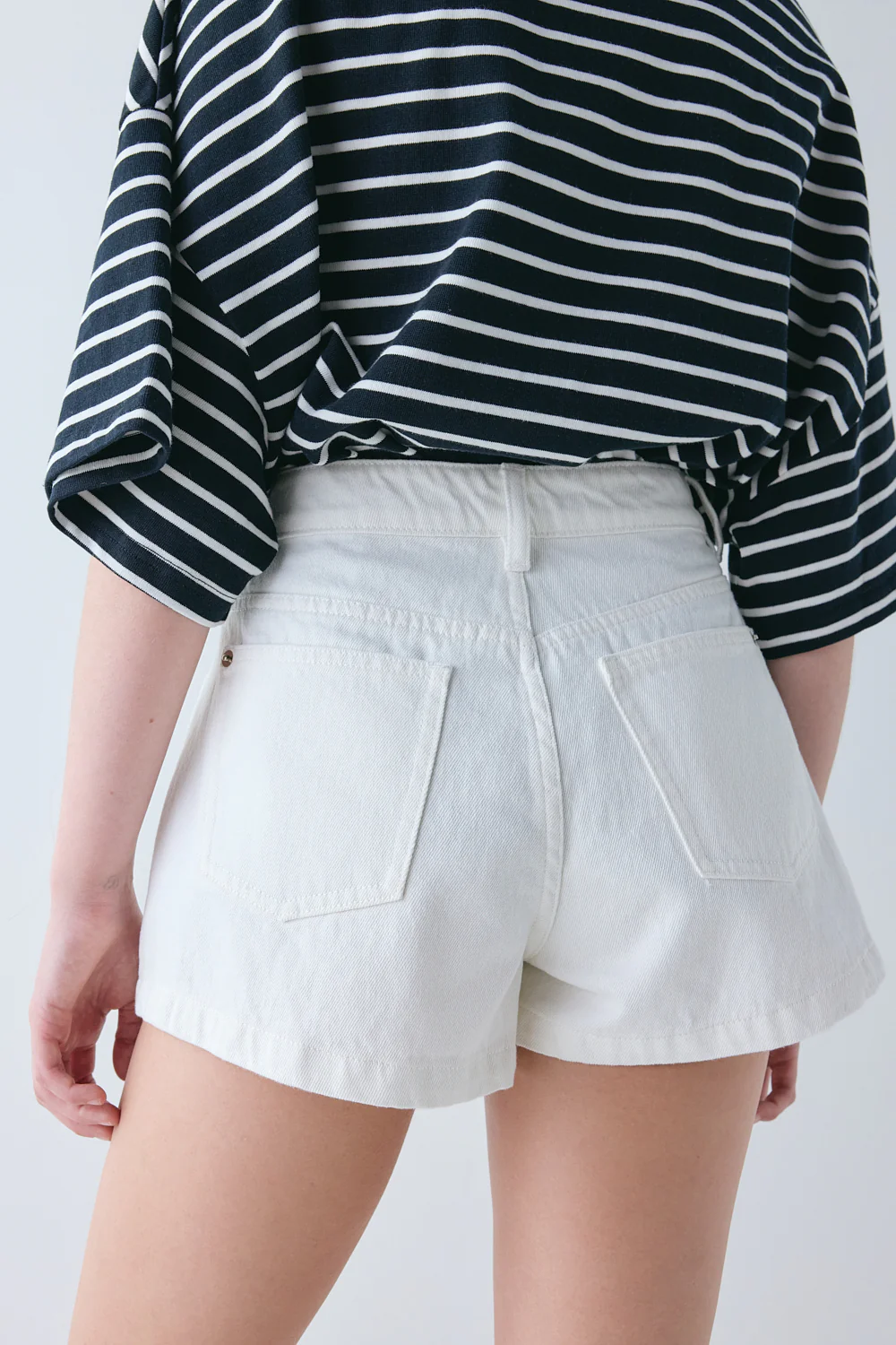 Claudie Denim Shorts White - Image 6