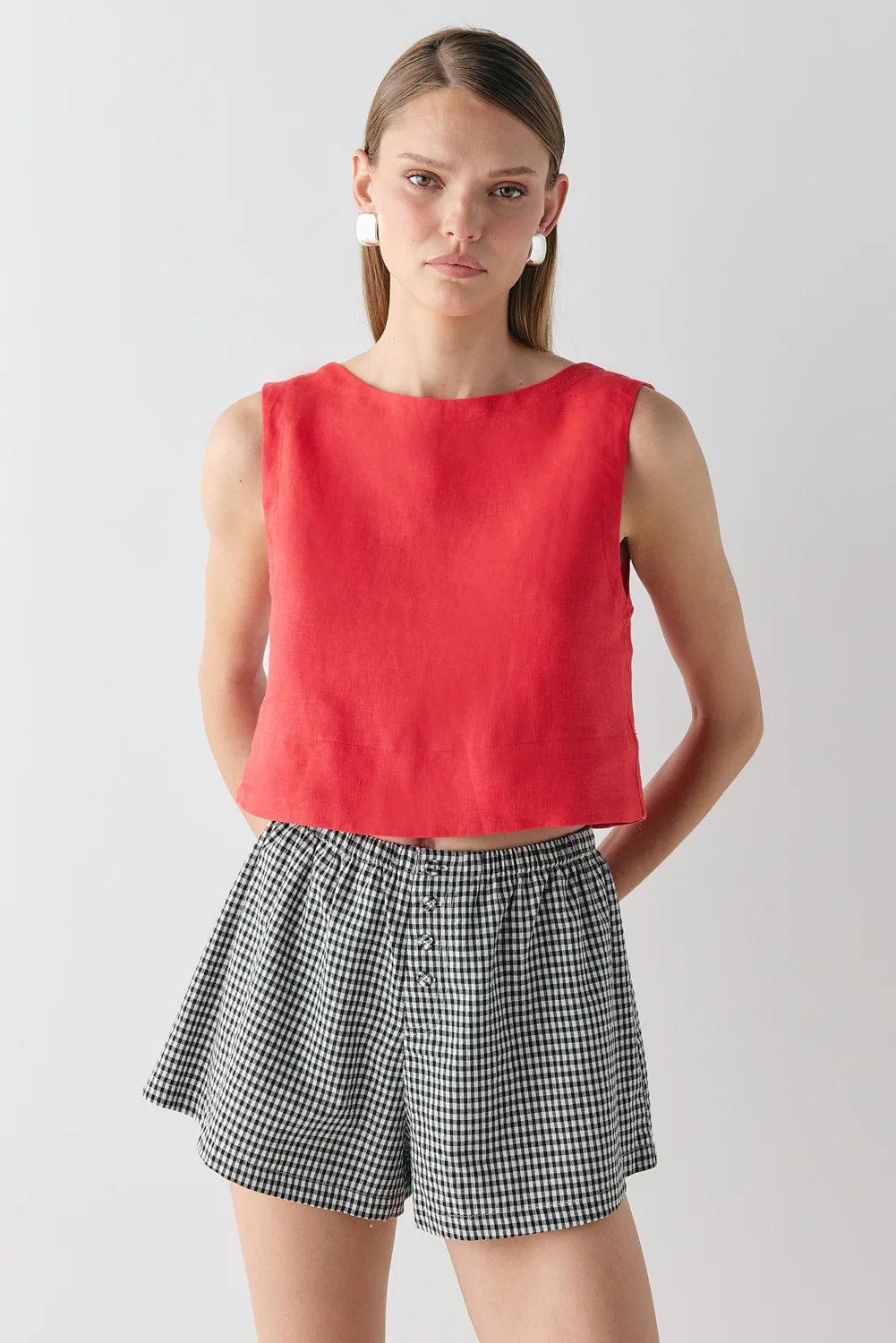 Clem Linen Top Red - Image 4