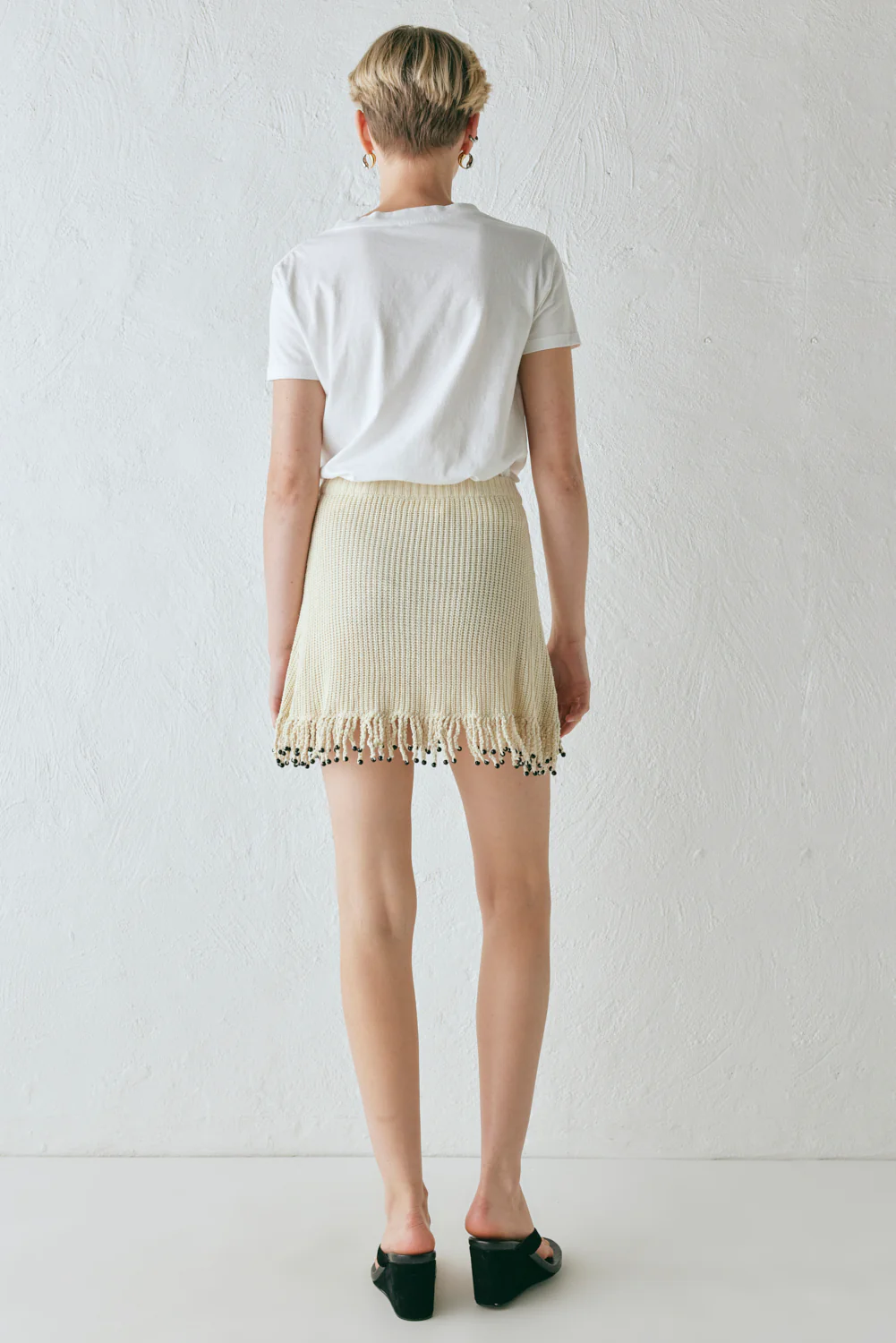 Coco Knit Mini Skirt Natural - Image 10