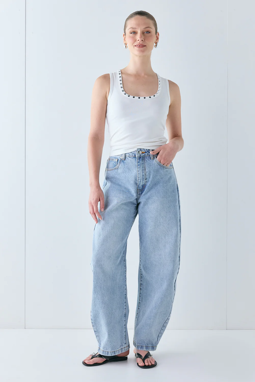 Cora Studded Tank White - Image 2