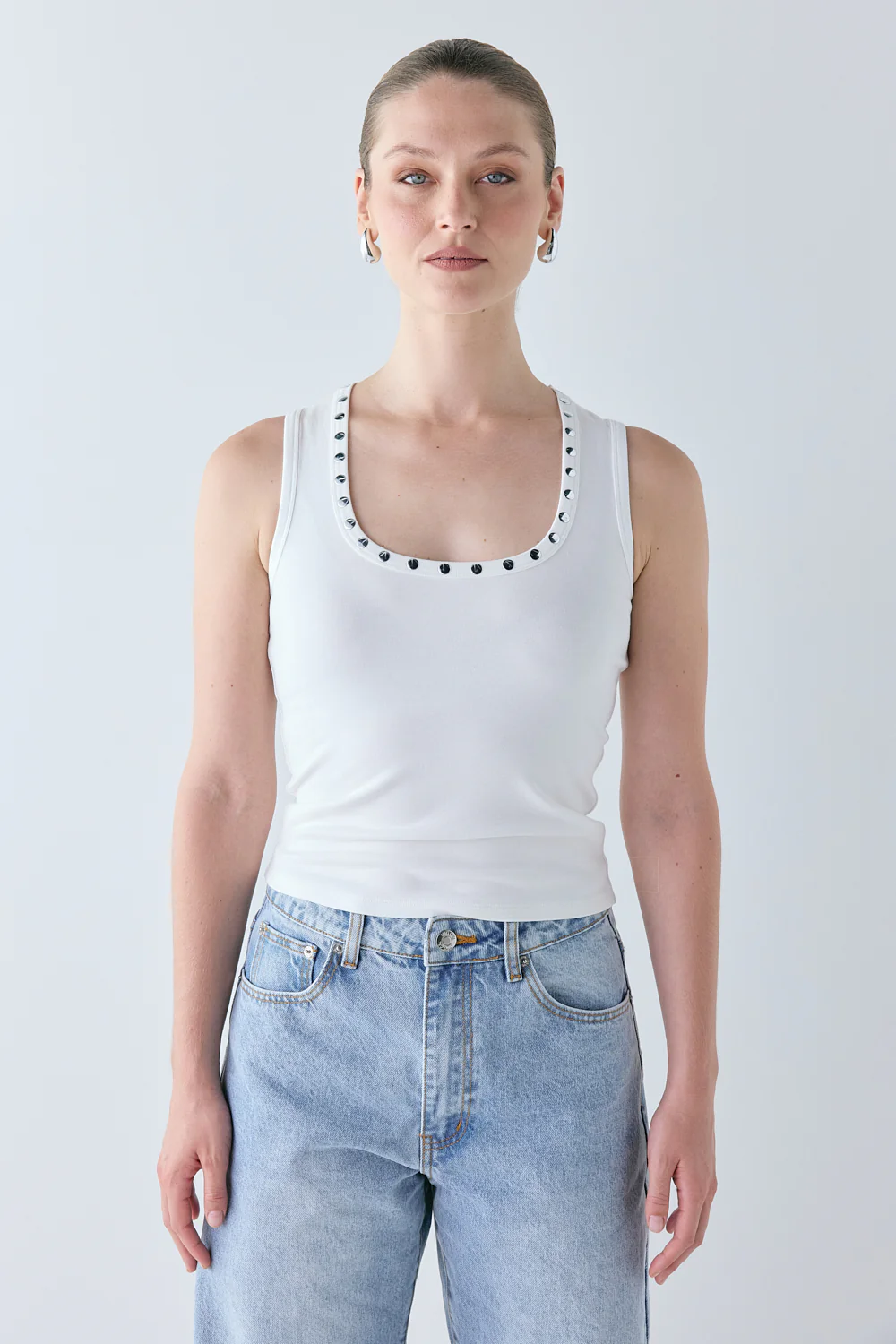 Cora Studded Tank White - Image 3