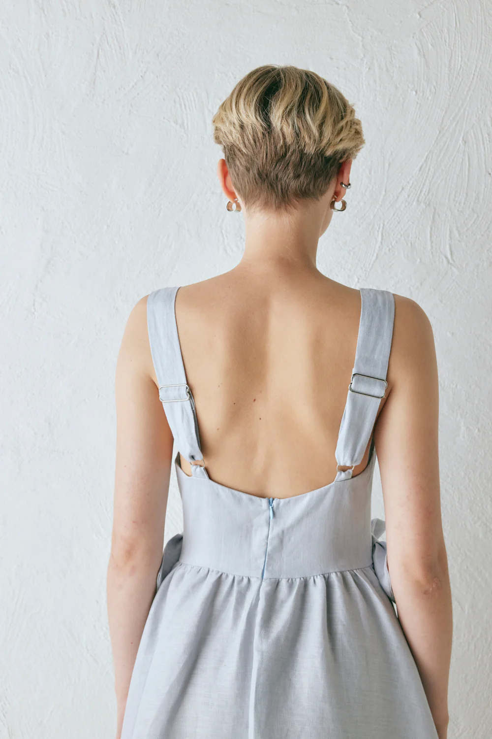 Daphne Linen Midi Dress Powder - Image 6