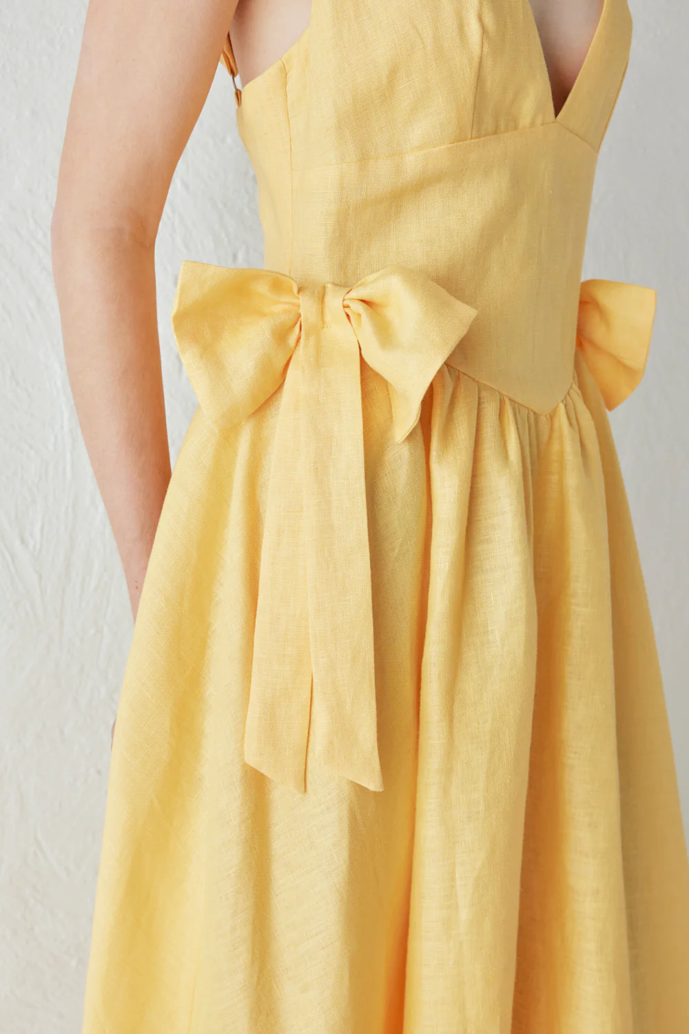 Daphne Linen Midi Dress Sun - Image 2