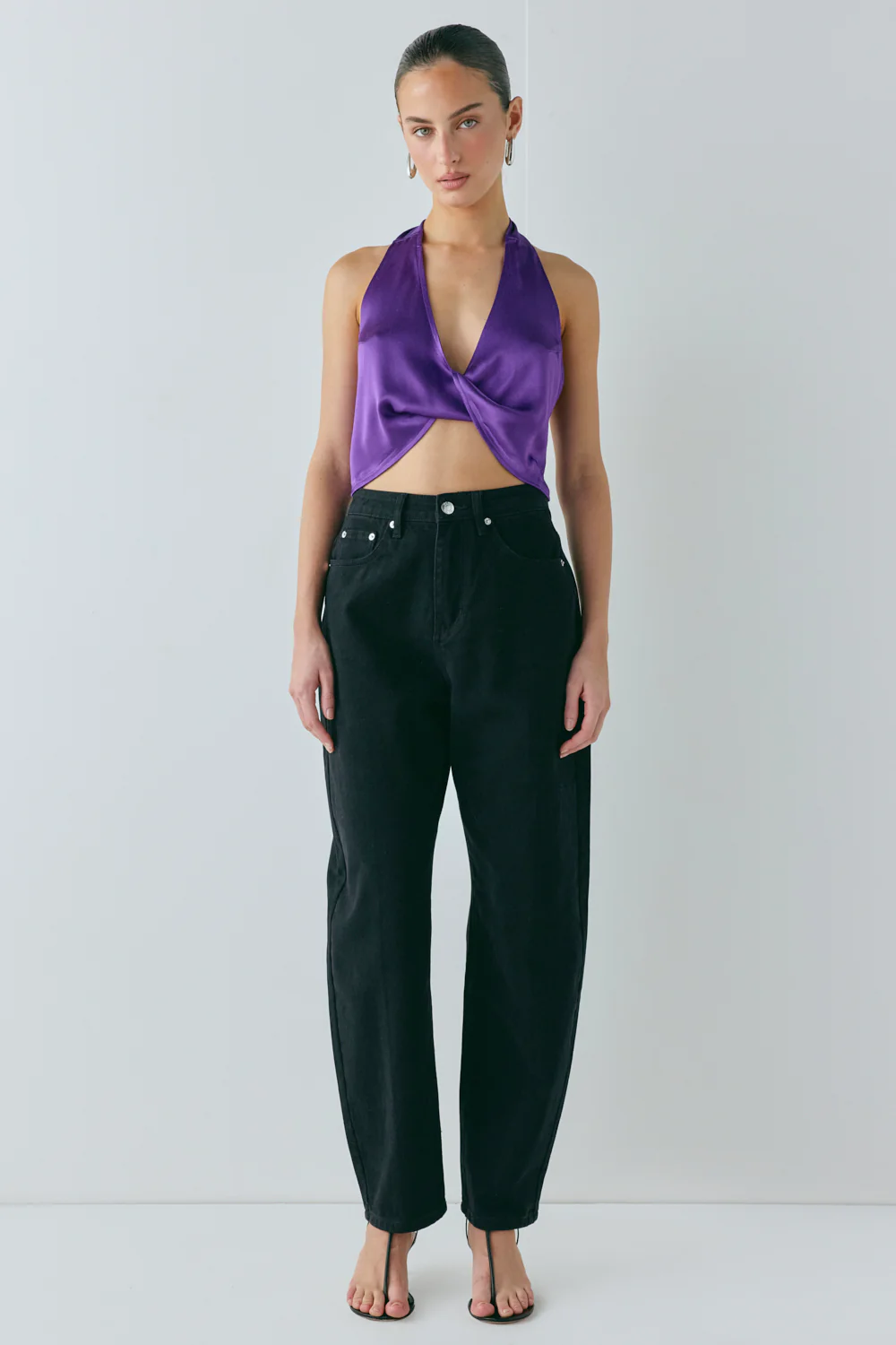 Darcy Satin Halter Top Violet - Image 3