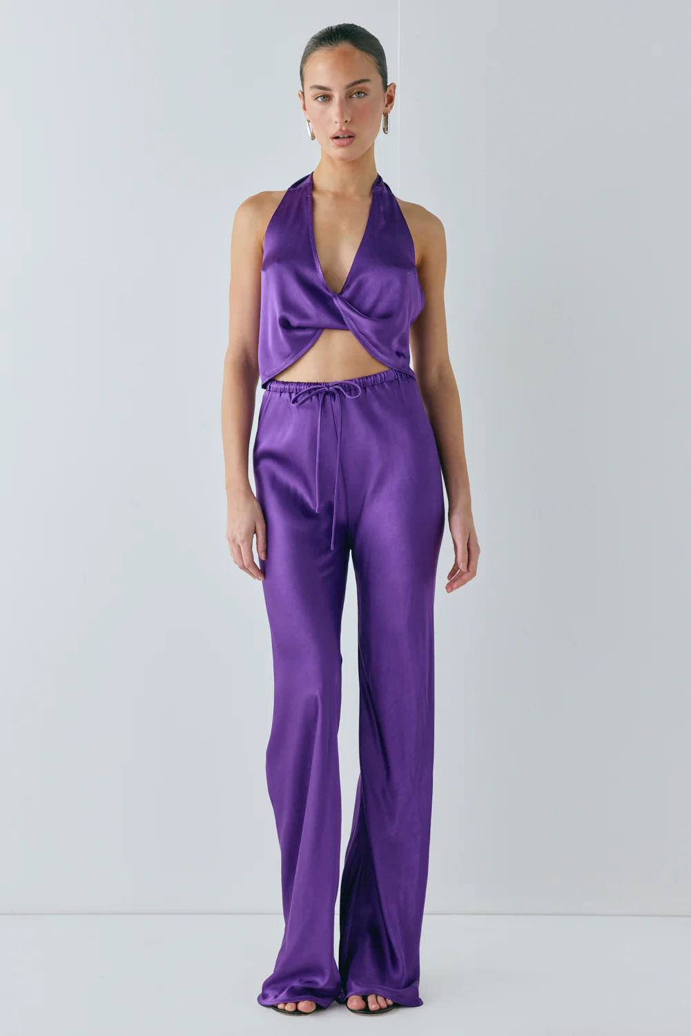 Darcy Satin Halter Top Violet - Image 7