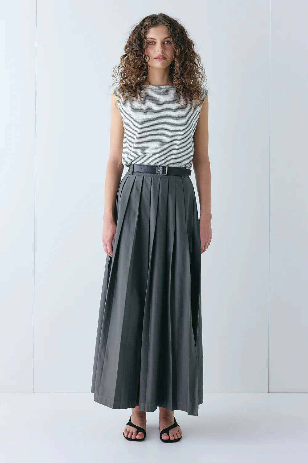 Delphi Maxi Skirt Charcoal - Image 2