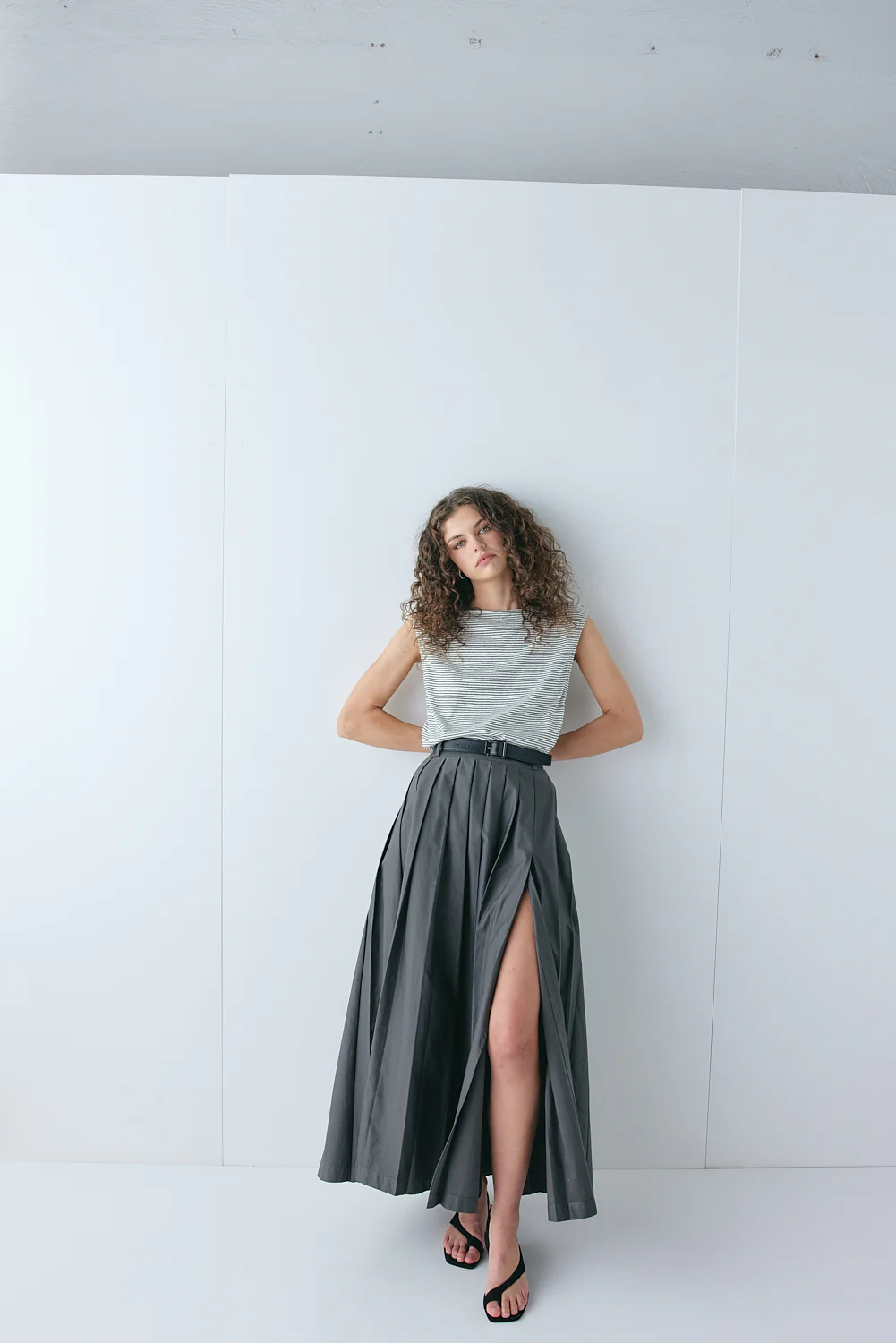 Delphi Maxi Skirt Charcoal - Image 5