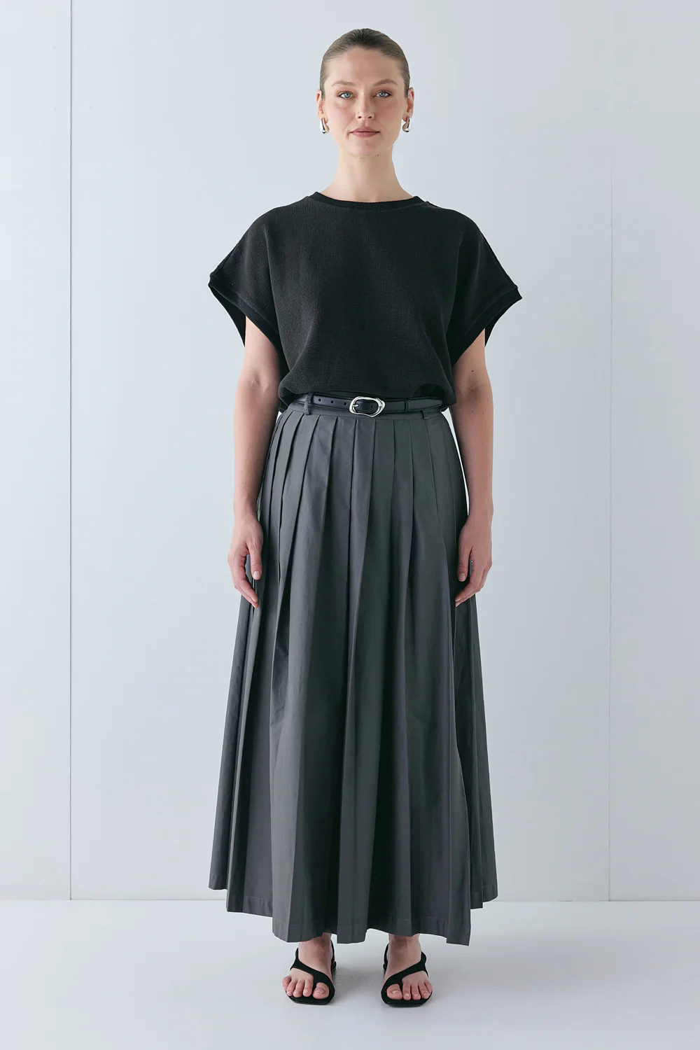Delphi Maxi Skirt Charcoal - Image 6