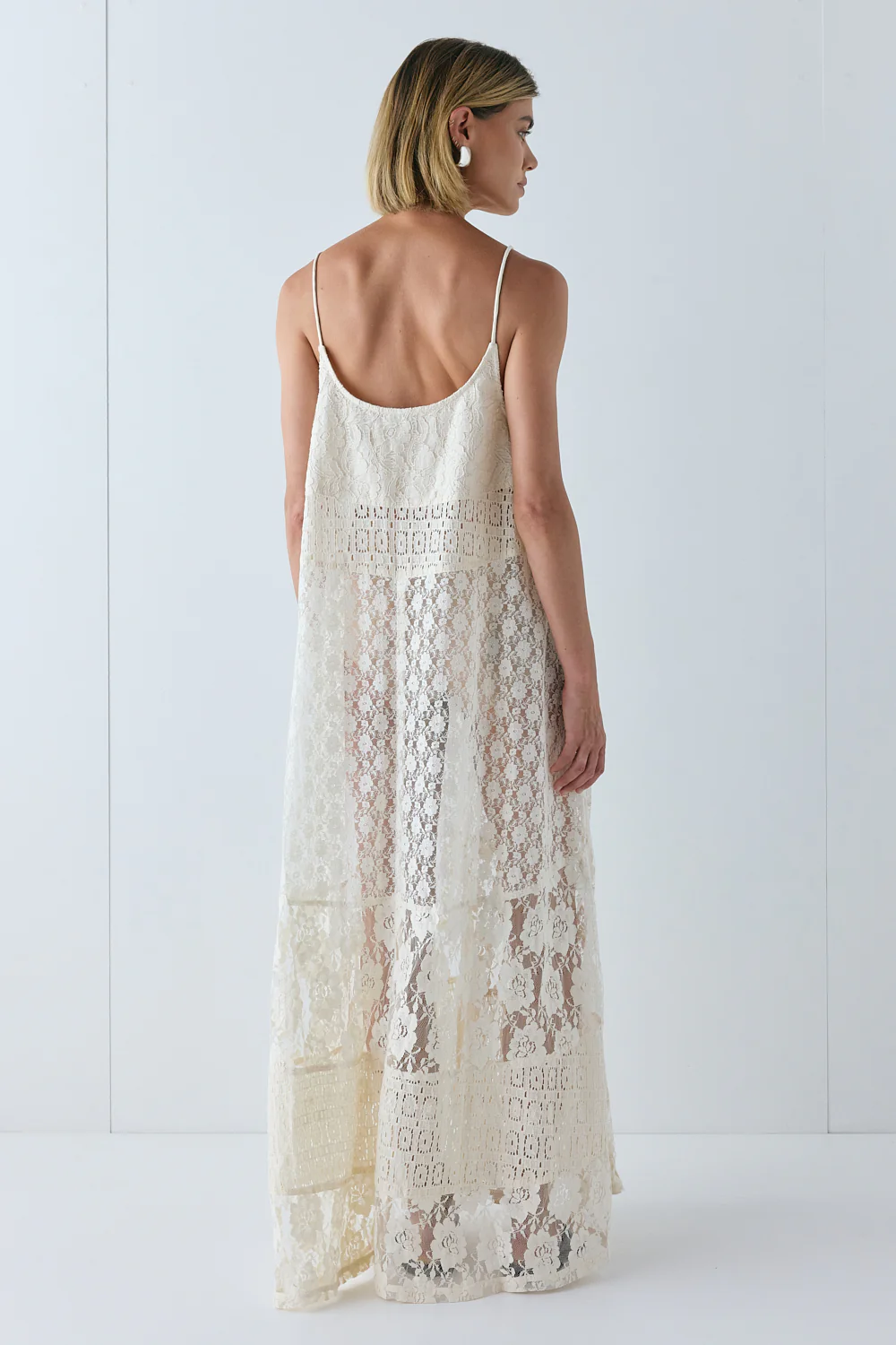 Delphine Lace Maxi Dress Cream - Image 6