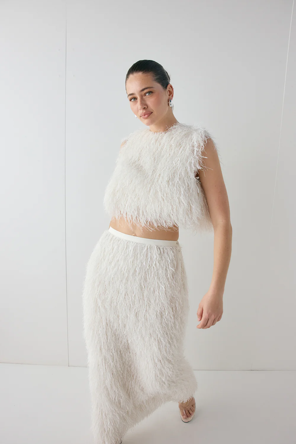 Devyn Fringe Midi Skirt White - Image 3