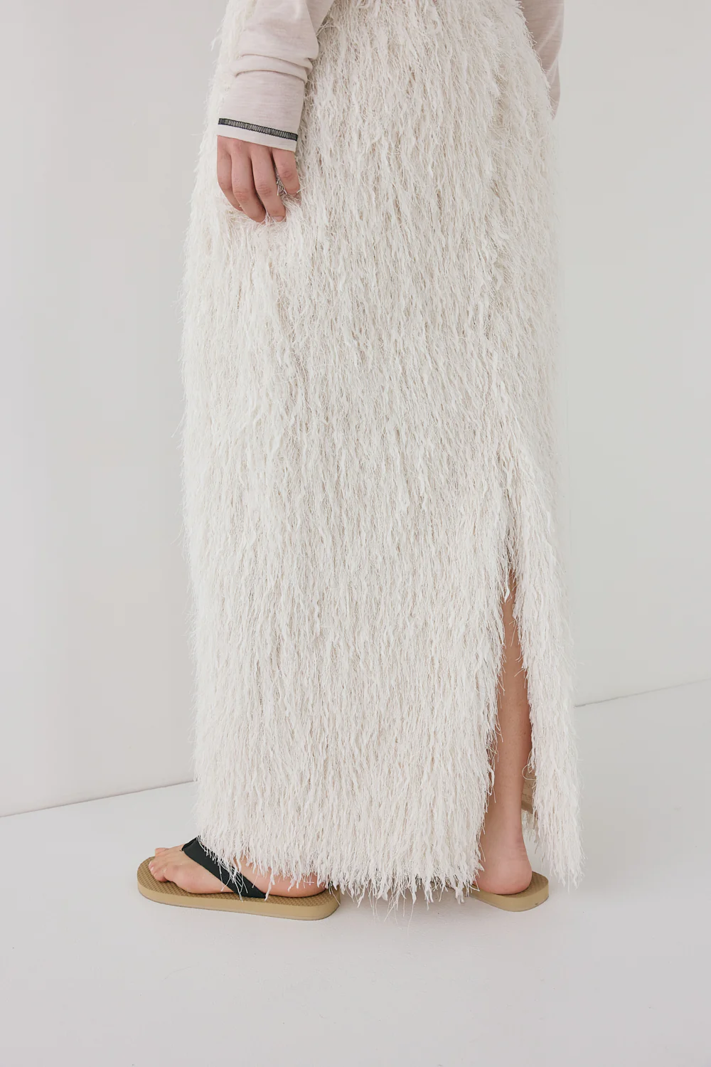 Devyn Fringe Midi Skirt White - Image 6