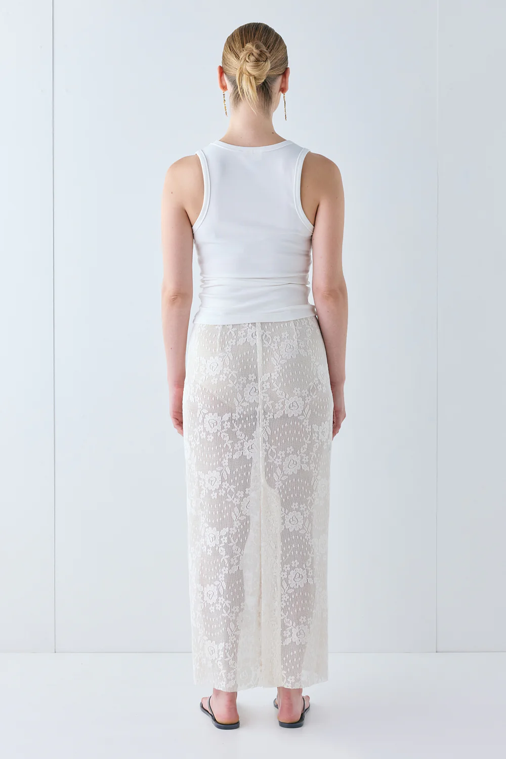 Devyn Lace Midi Skirt Cream - Image 6