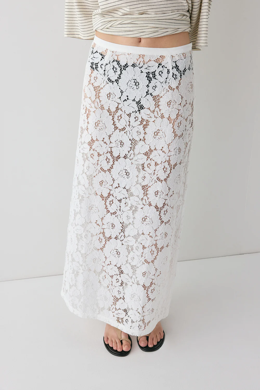 Devyn Lace Midi Skirt White - Image 2