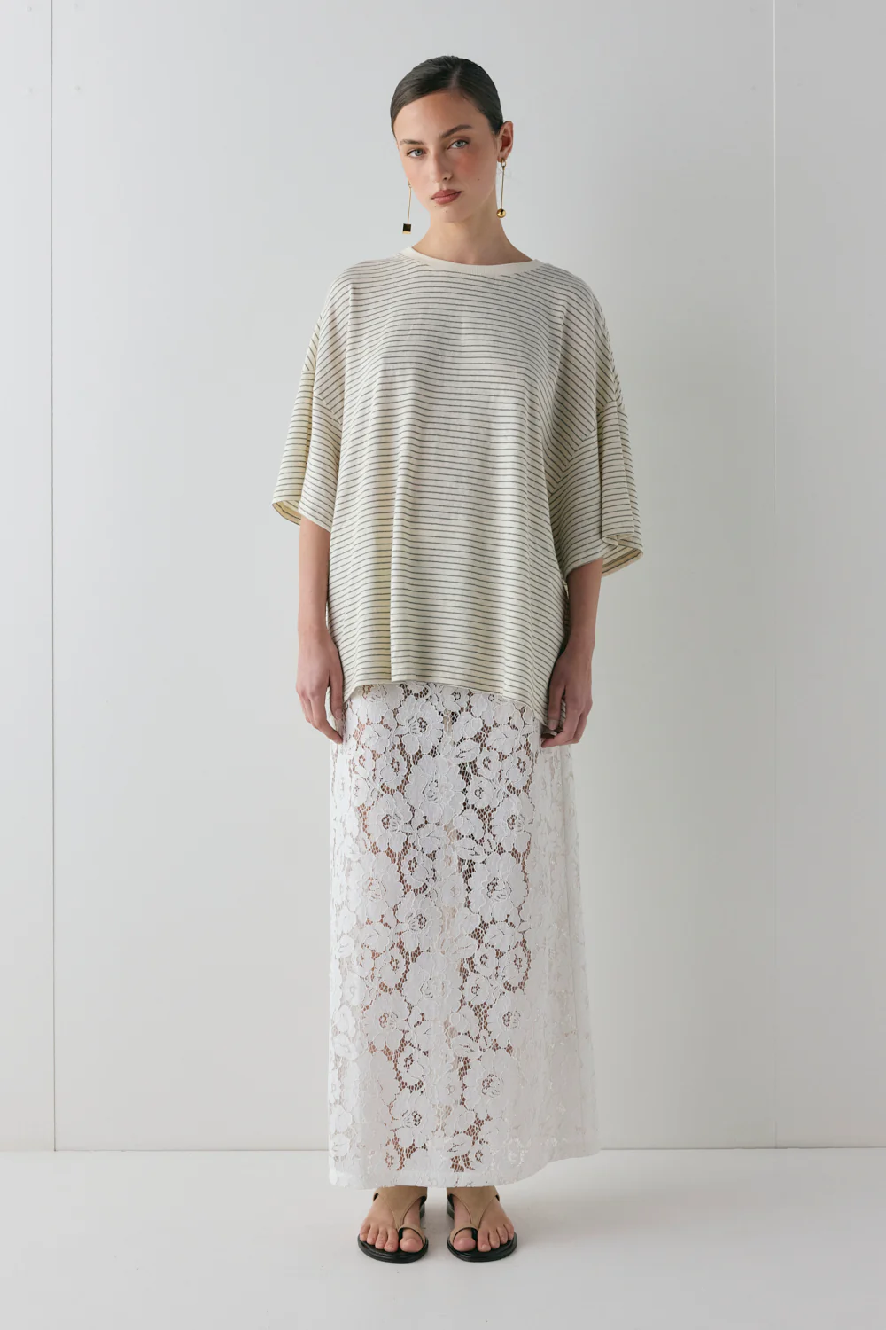 Devyn Lace Midi Skirt White - Image 4