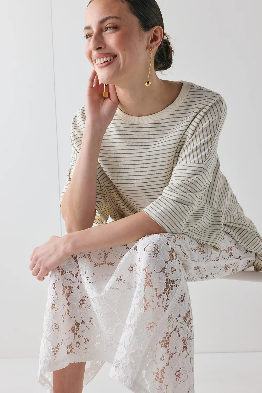Devyn Lace Midi Skirt White - Image 5