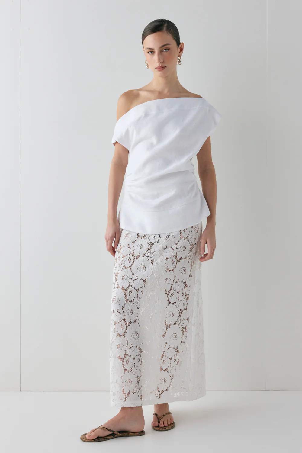 Devyn Lace Midi Skirt White - Image 7