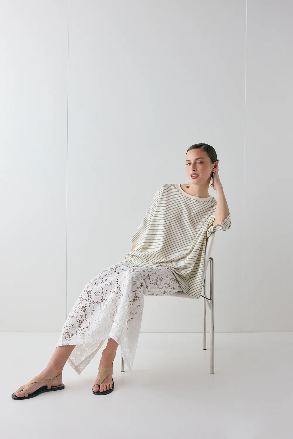 Devyn Lace Midi Skirt White - Image 8