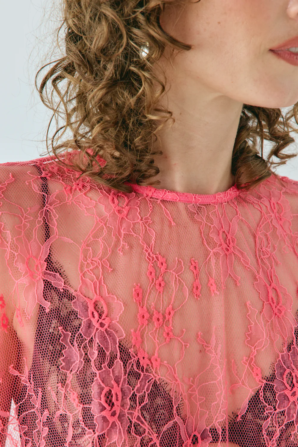 Devyn Lace Top Pink - Image 3