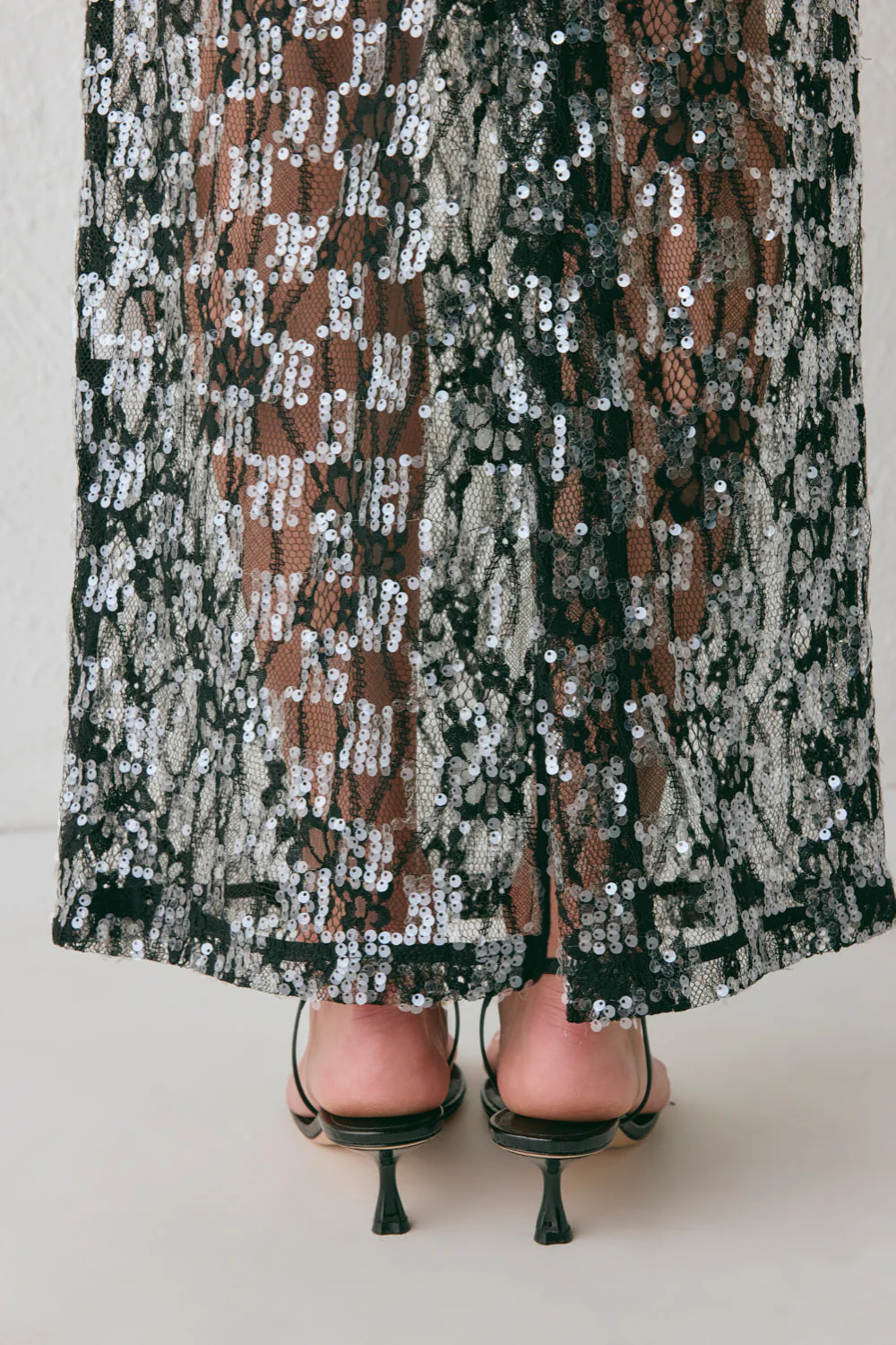 Devyn Sequin Midi Skirt Black - Image 6