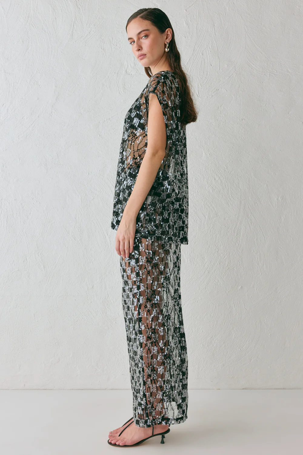 Devyn Sequin Midi Skirt Black - Image 9