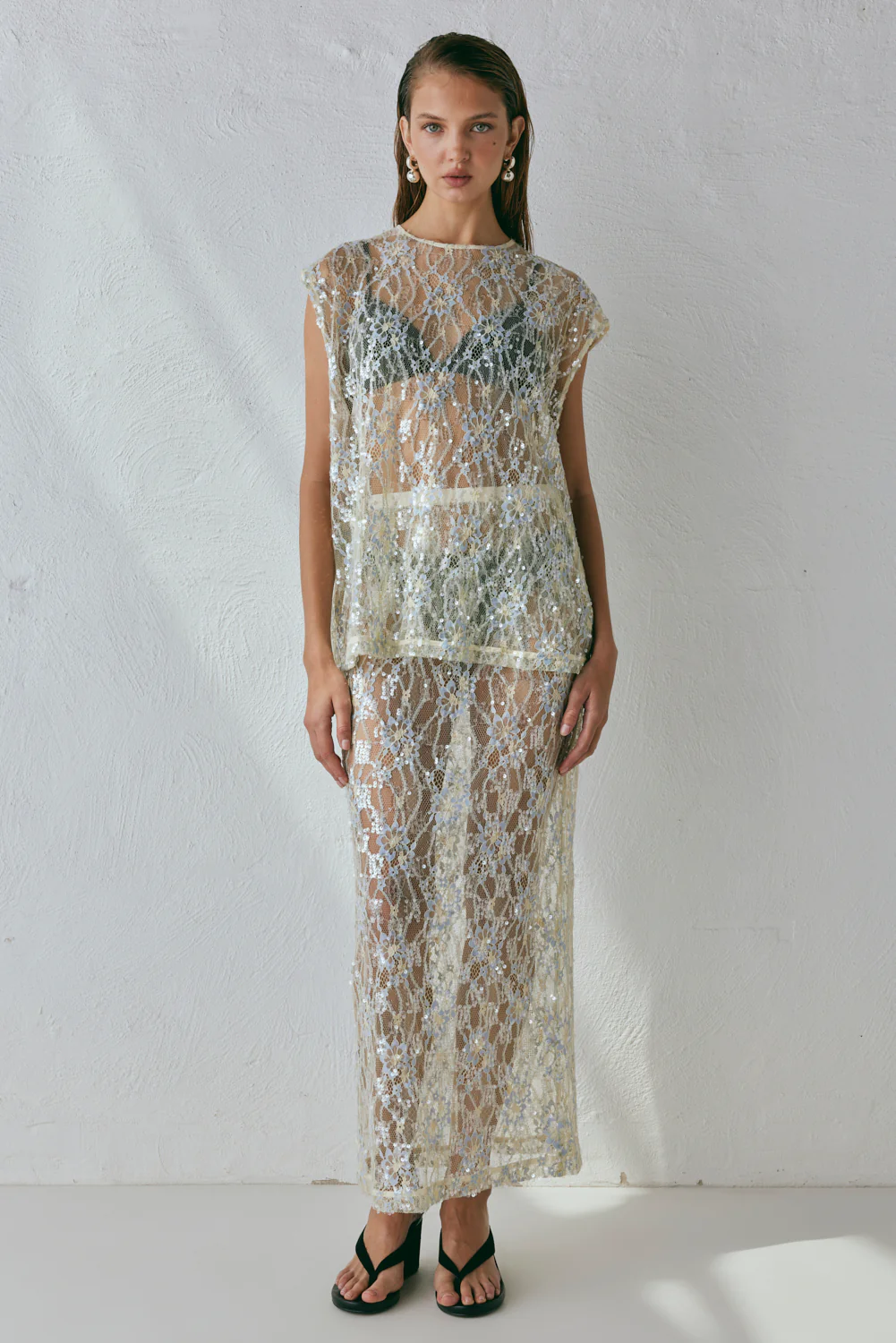 Devyn Sequin Midi Skirt Lace - Image 7