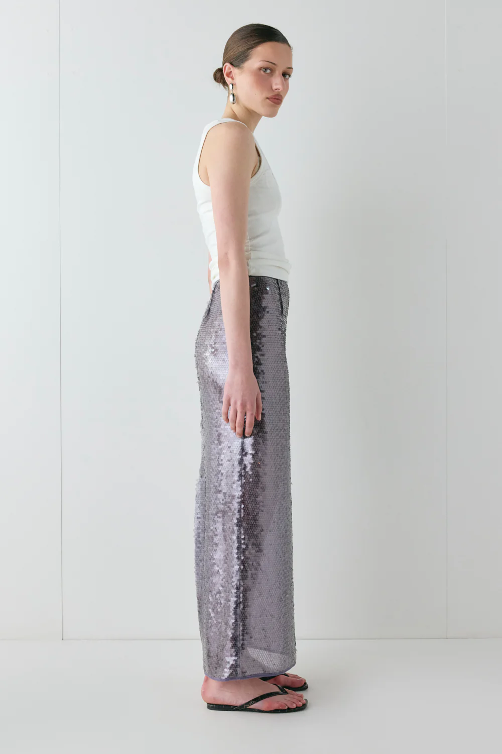 Devyn Sequin Midi Skirt Mauve - Image 5