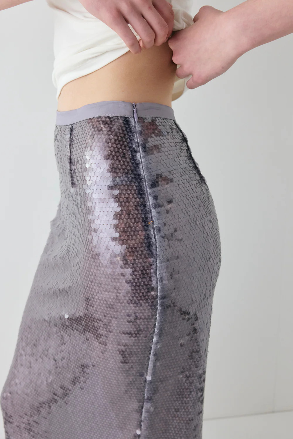 Devyn Sequin Midi Skirt Mauve - Image 7