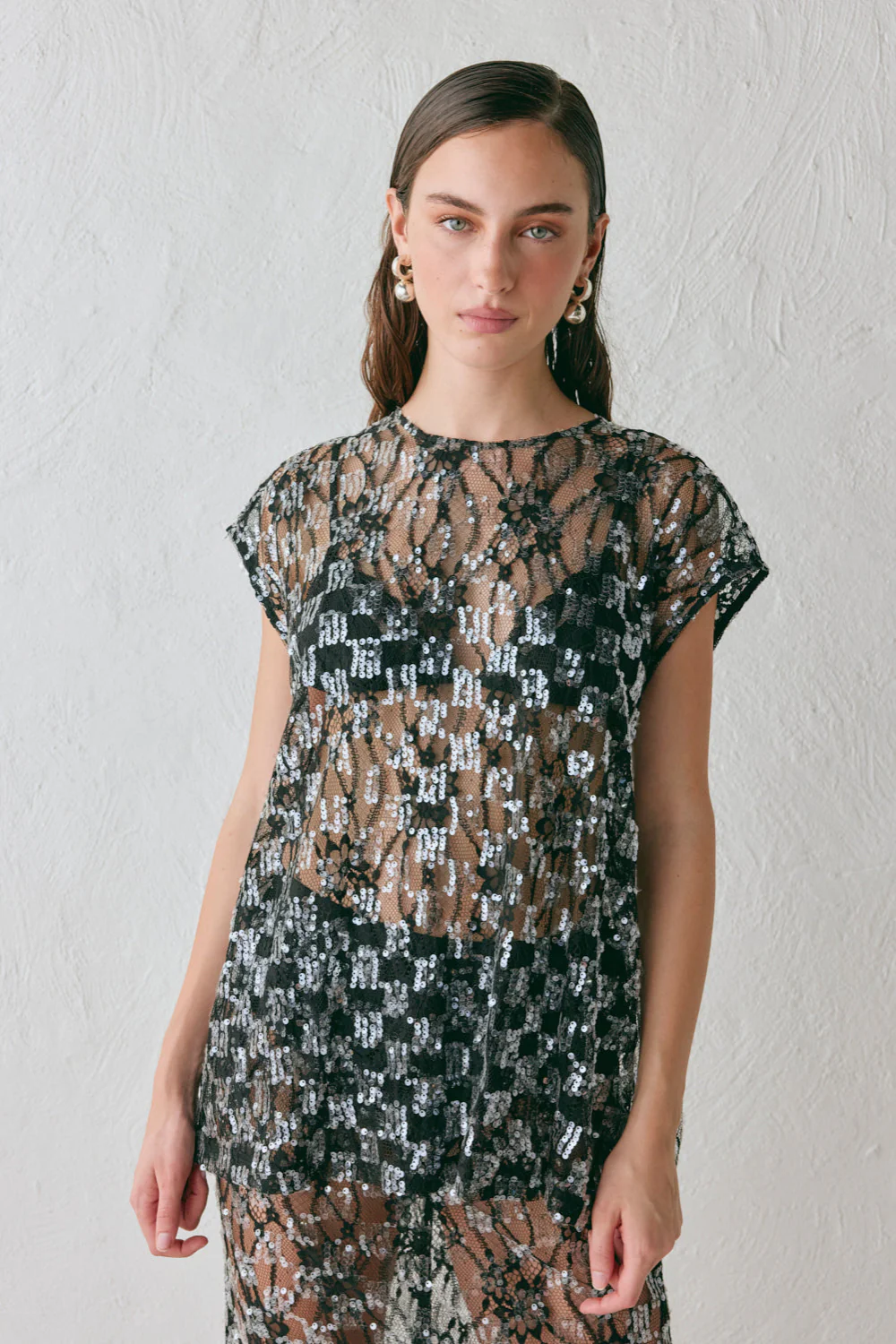 Devyn Sequin Top Black