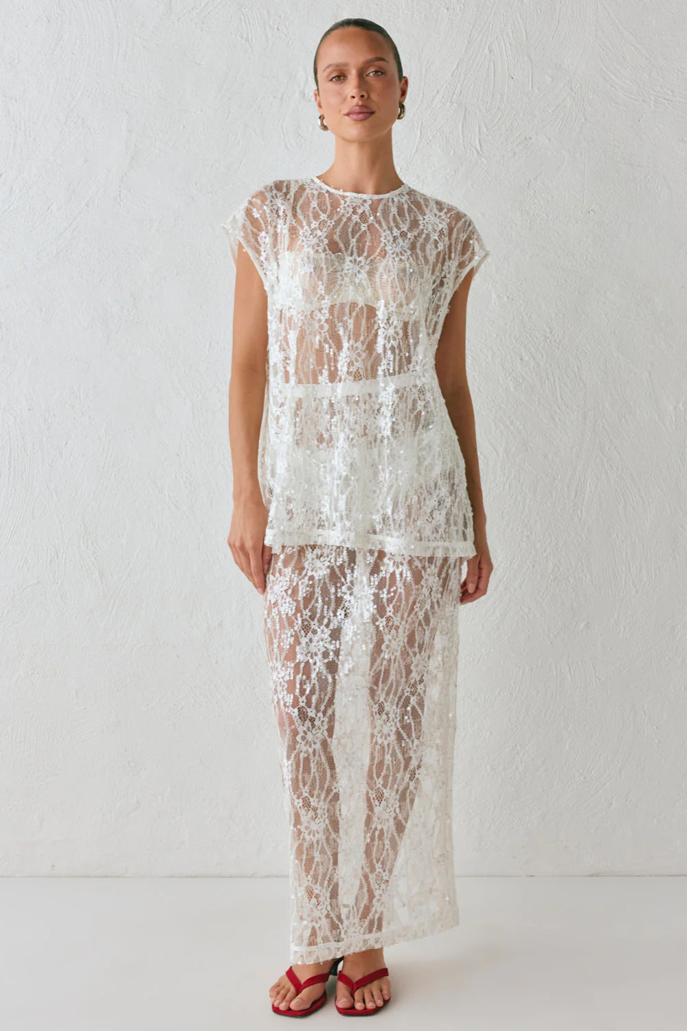 Devyn Sequin Top White - Image 3