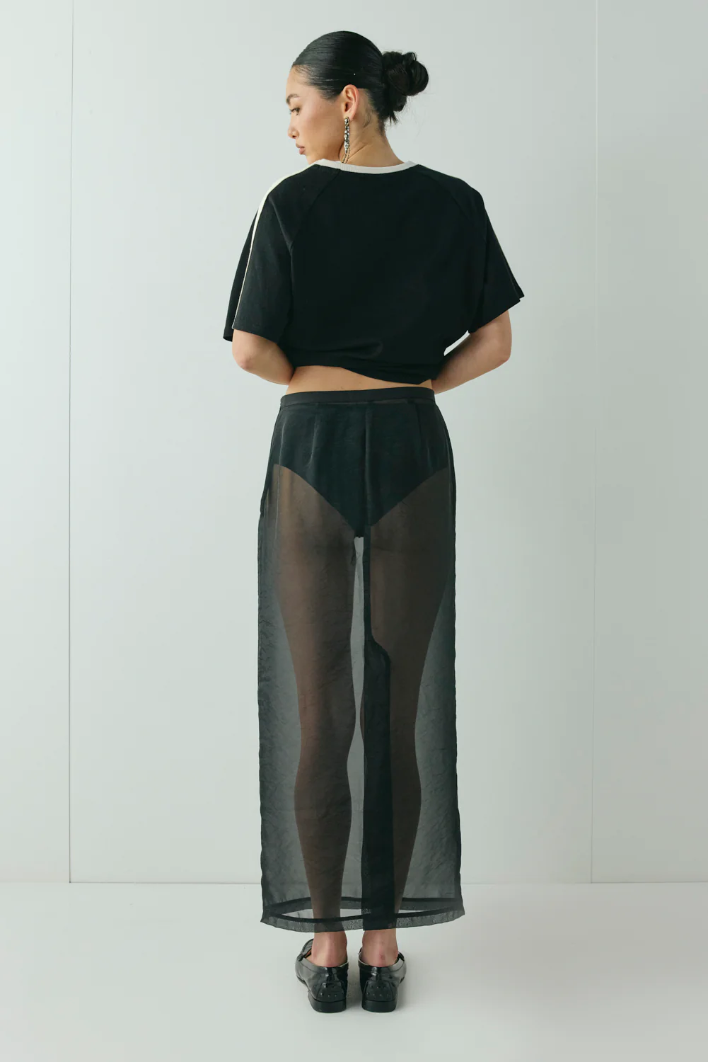 Devyn Sheer Midi Skirt Black - Image 8