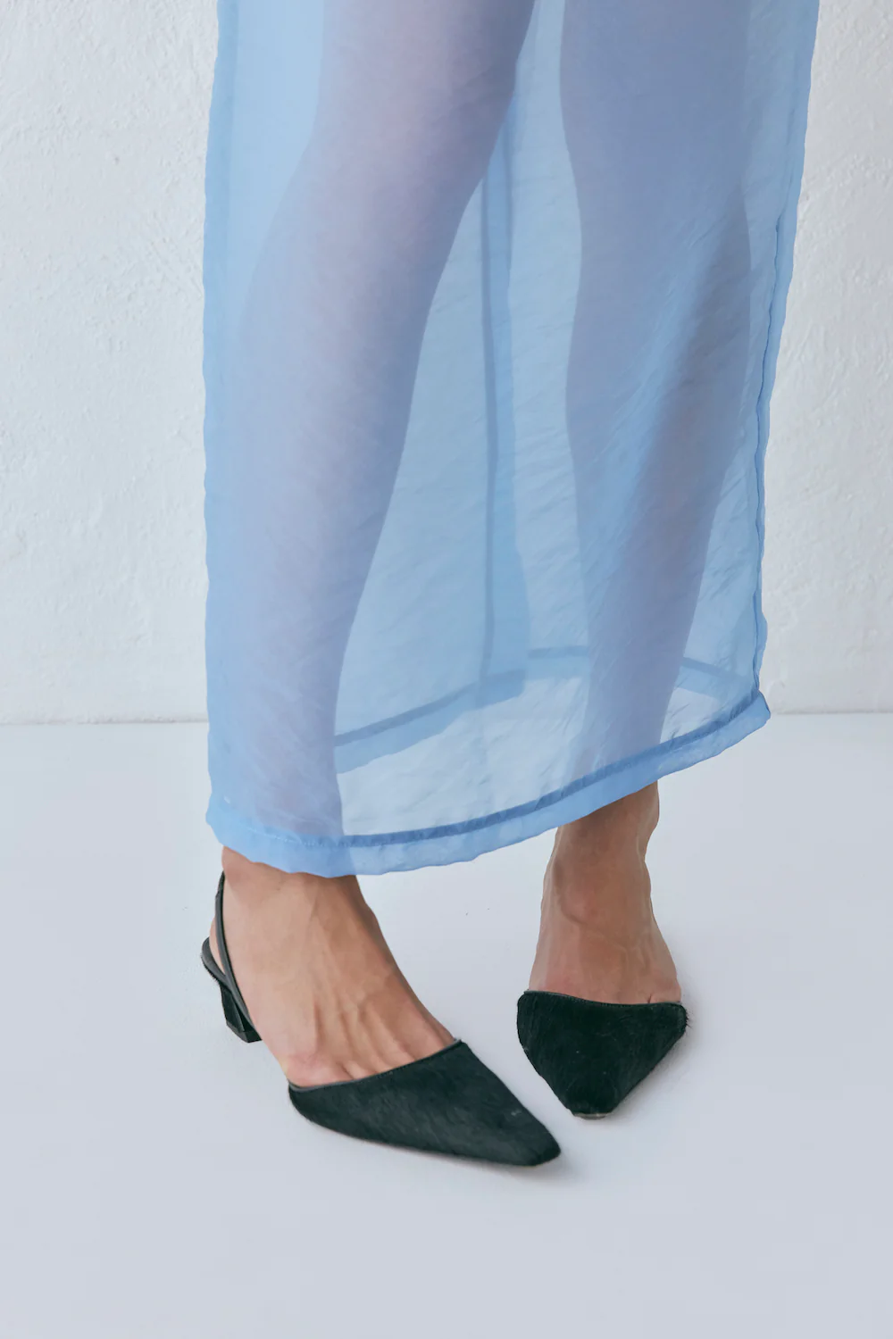 Devyn Sheer Midi Skirt Powder Blue - Image 3