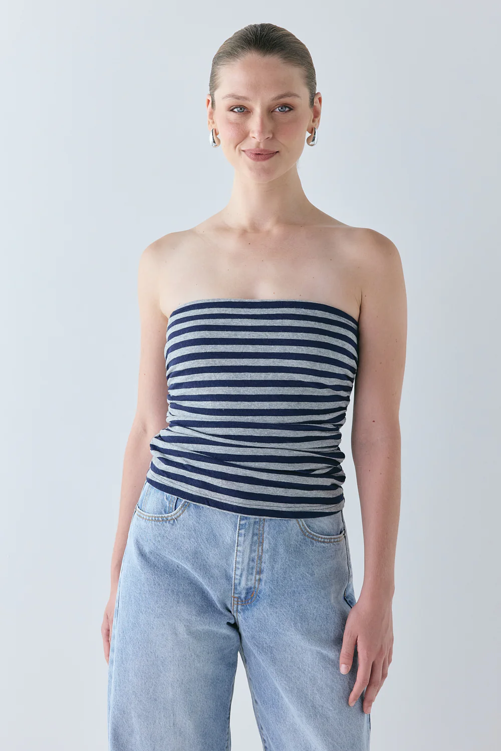 Dominique Top Navy Stripe