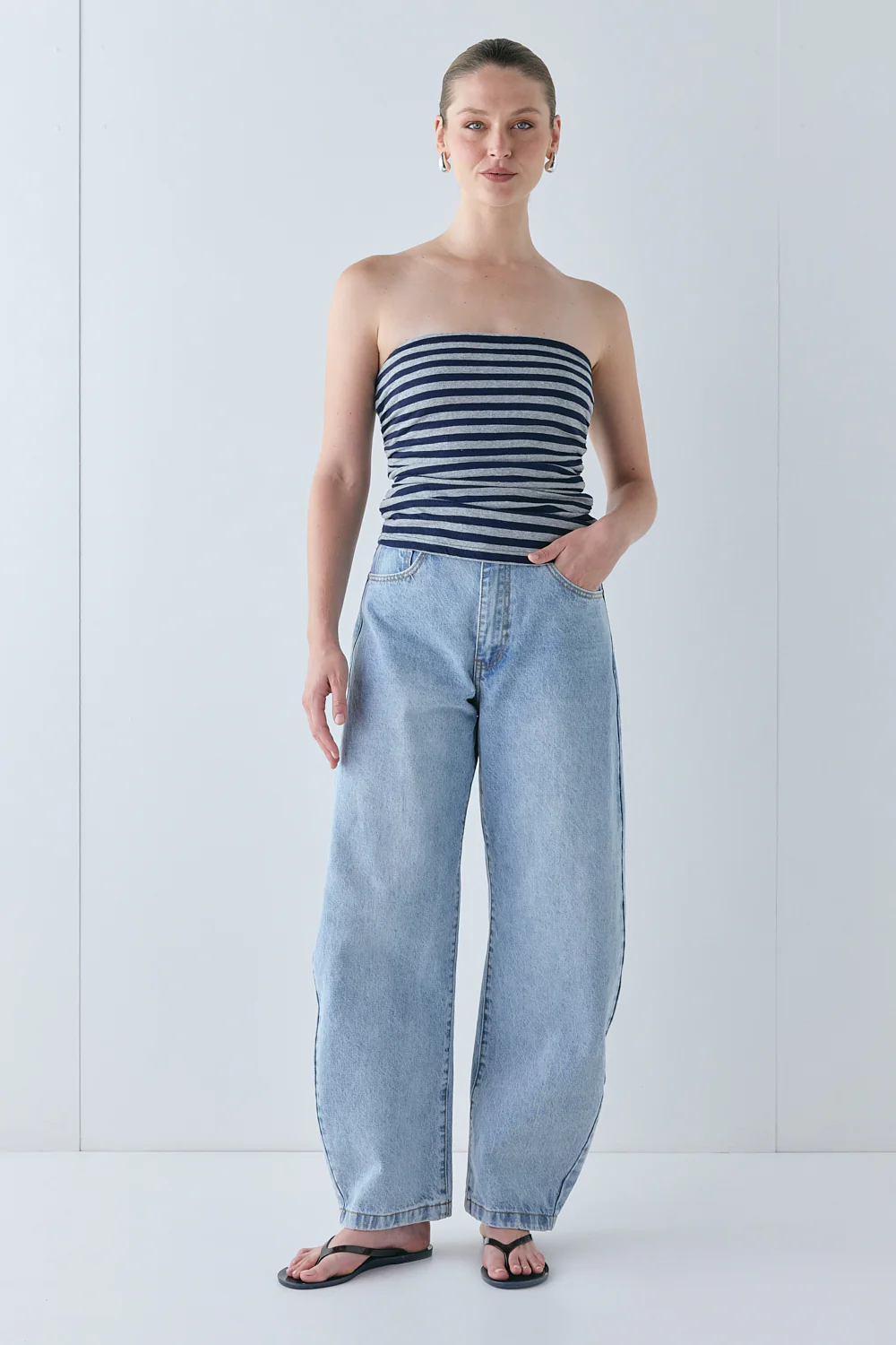Dominique Top Navy Stripe - Image 3
