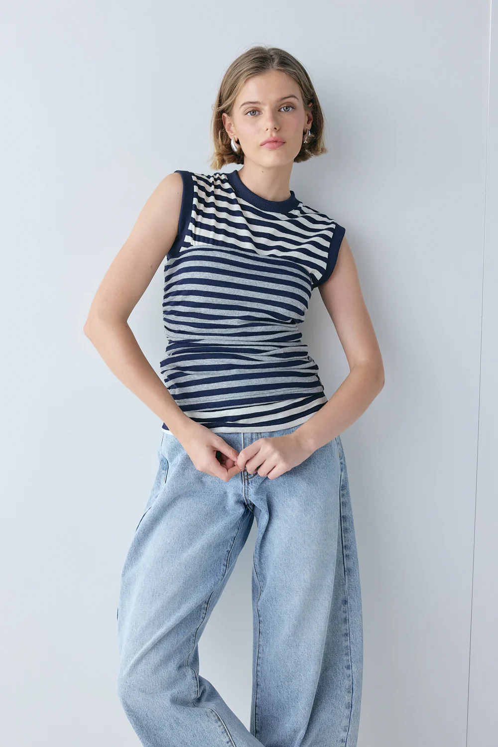 Dominique Top Navy Stripe - Image 4