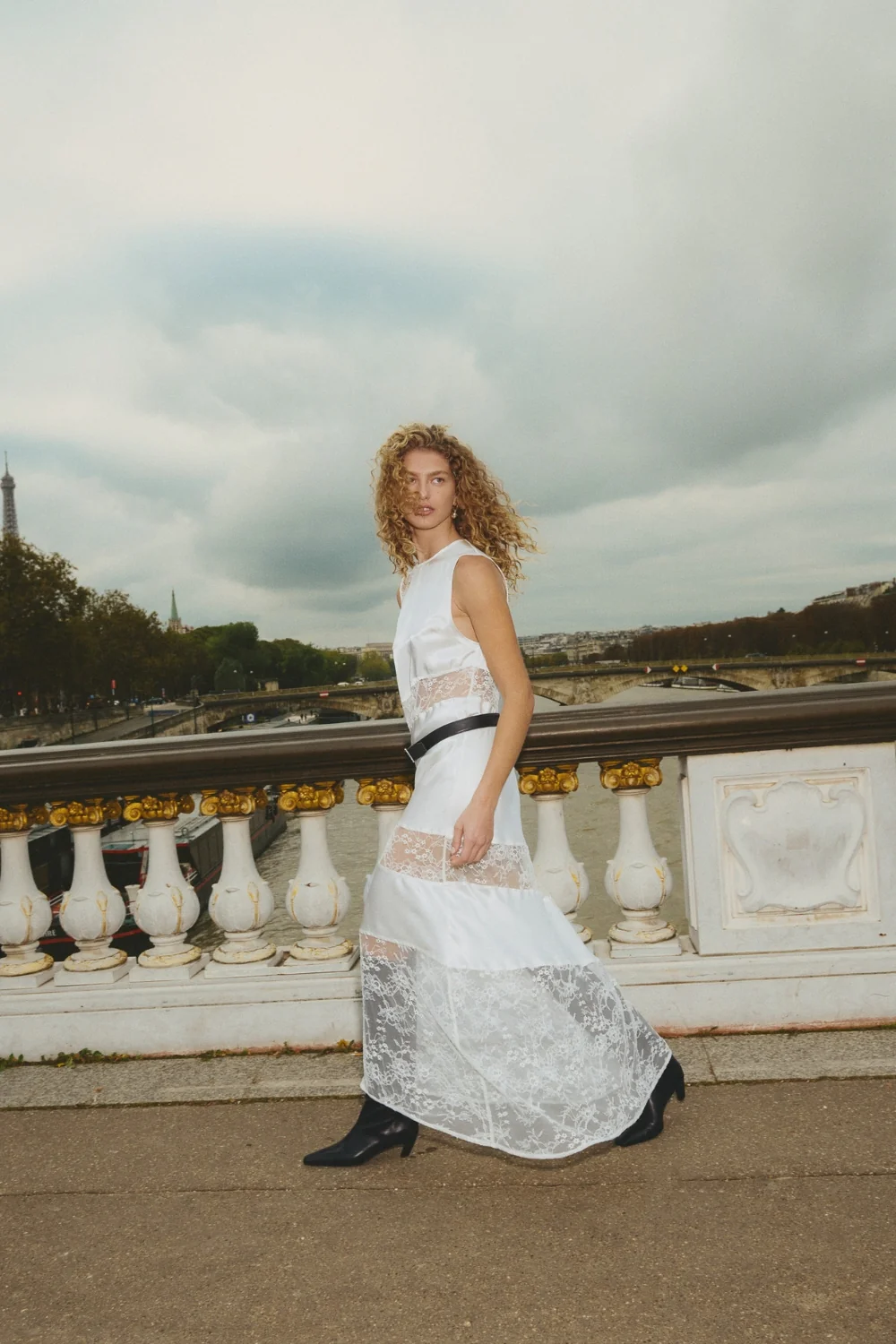 Dorit Lace Maxi Dress White - Image 3