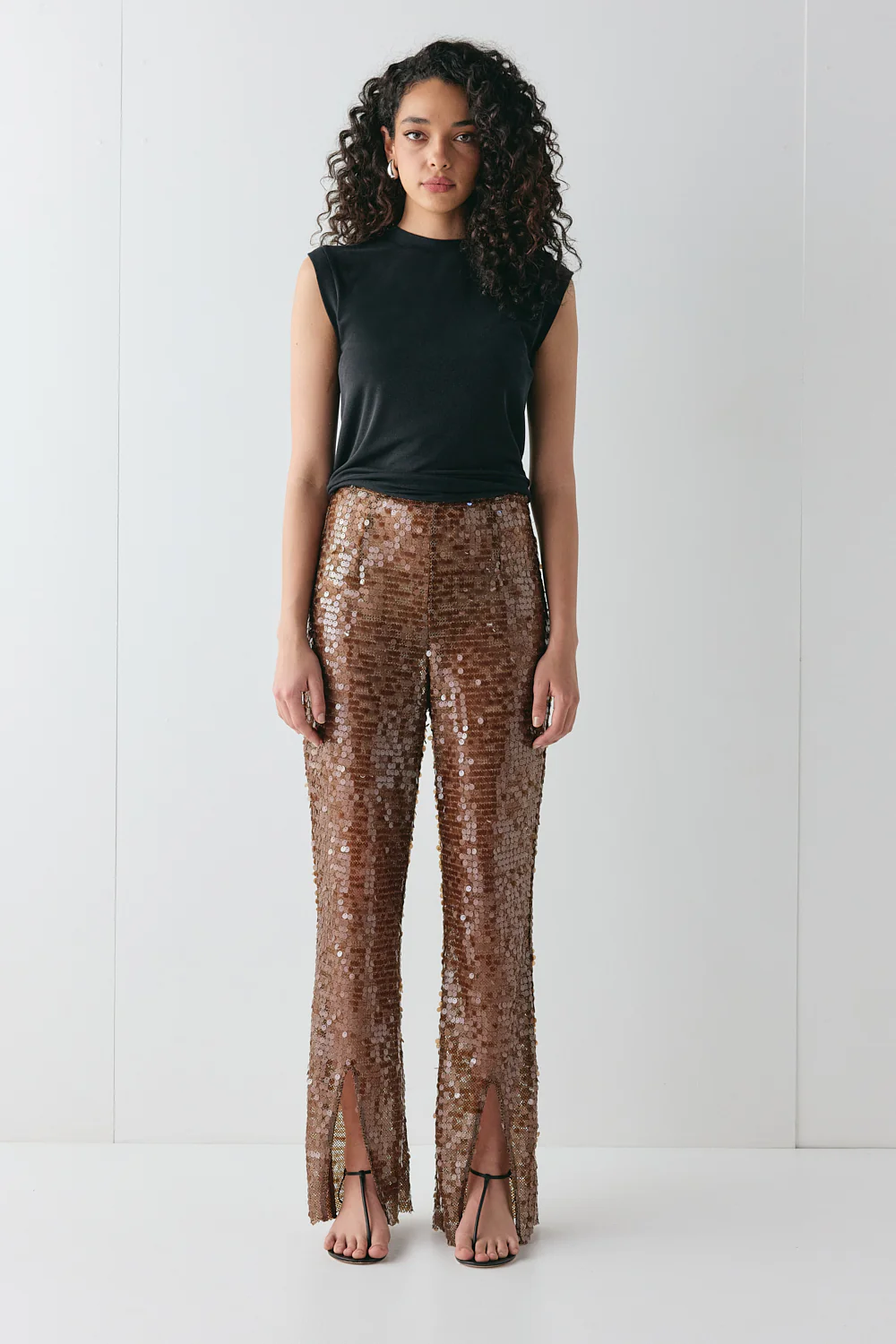 Eden Sequin Pants Brown