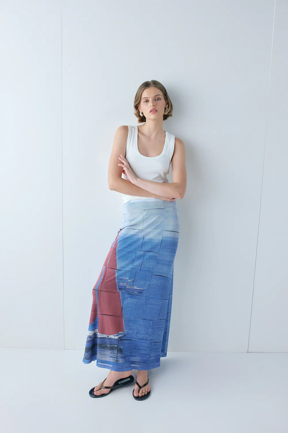 Elara Mesh Maxi Skirt Sail - Image 3