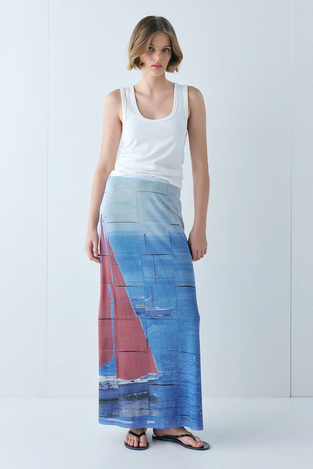 Elara Mesh Maxi Skirt Sail - Image 5