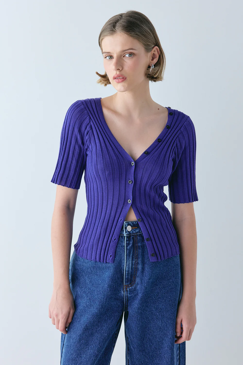 Elisa Knit Top Purple - Image 2
