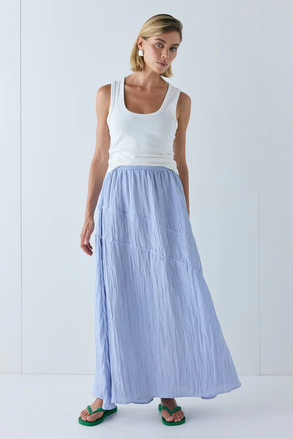 Elise Midi Skirt Crinkle Blue - Image 5