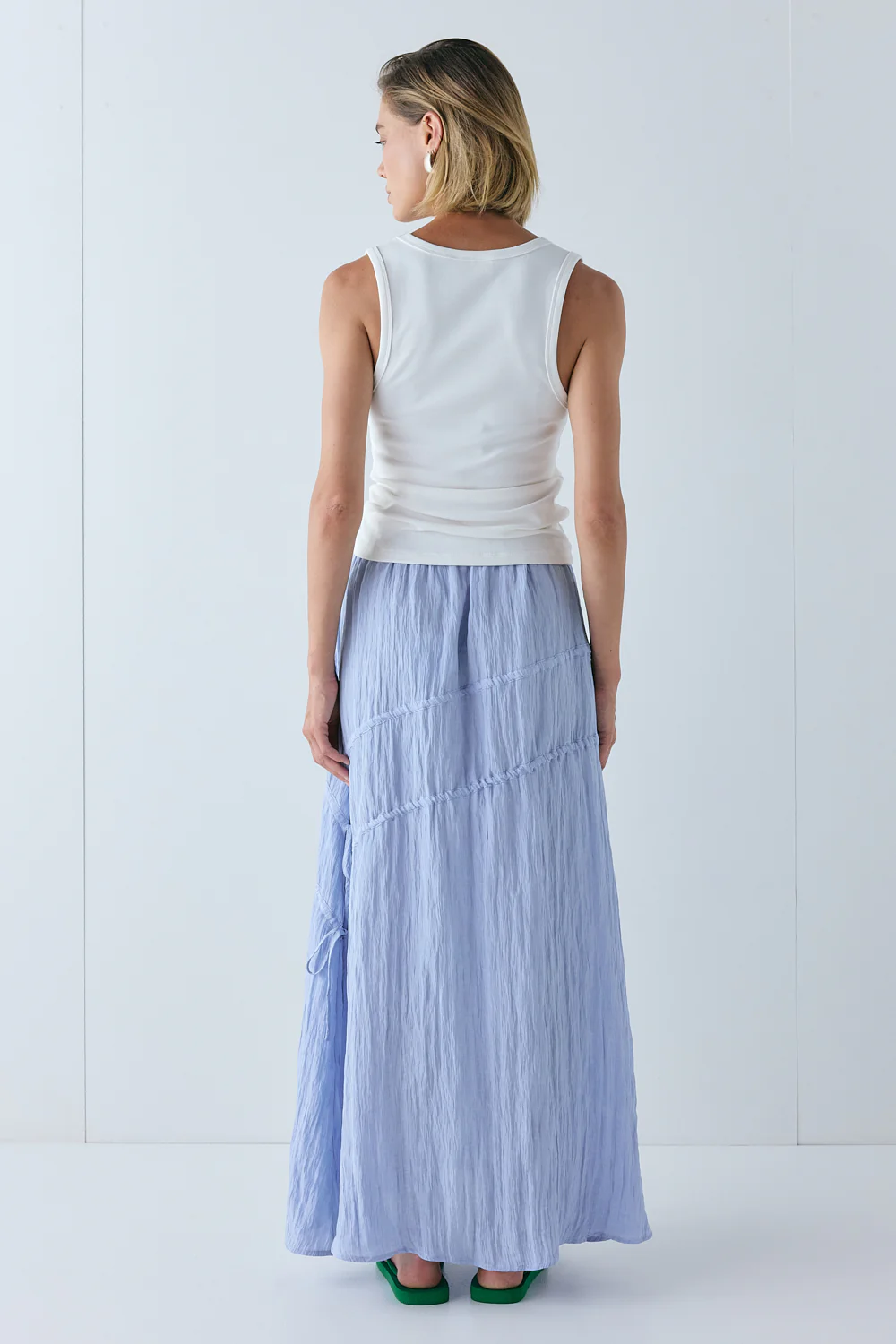 Elise Midi Skirt Crinkle Blue - Image 6