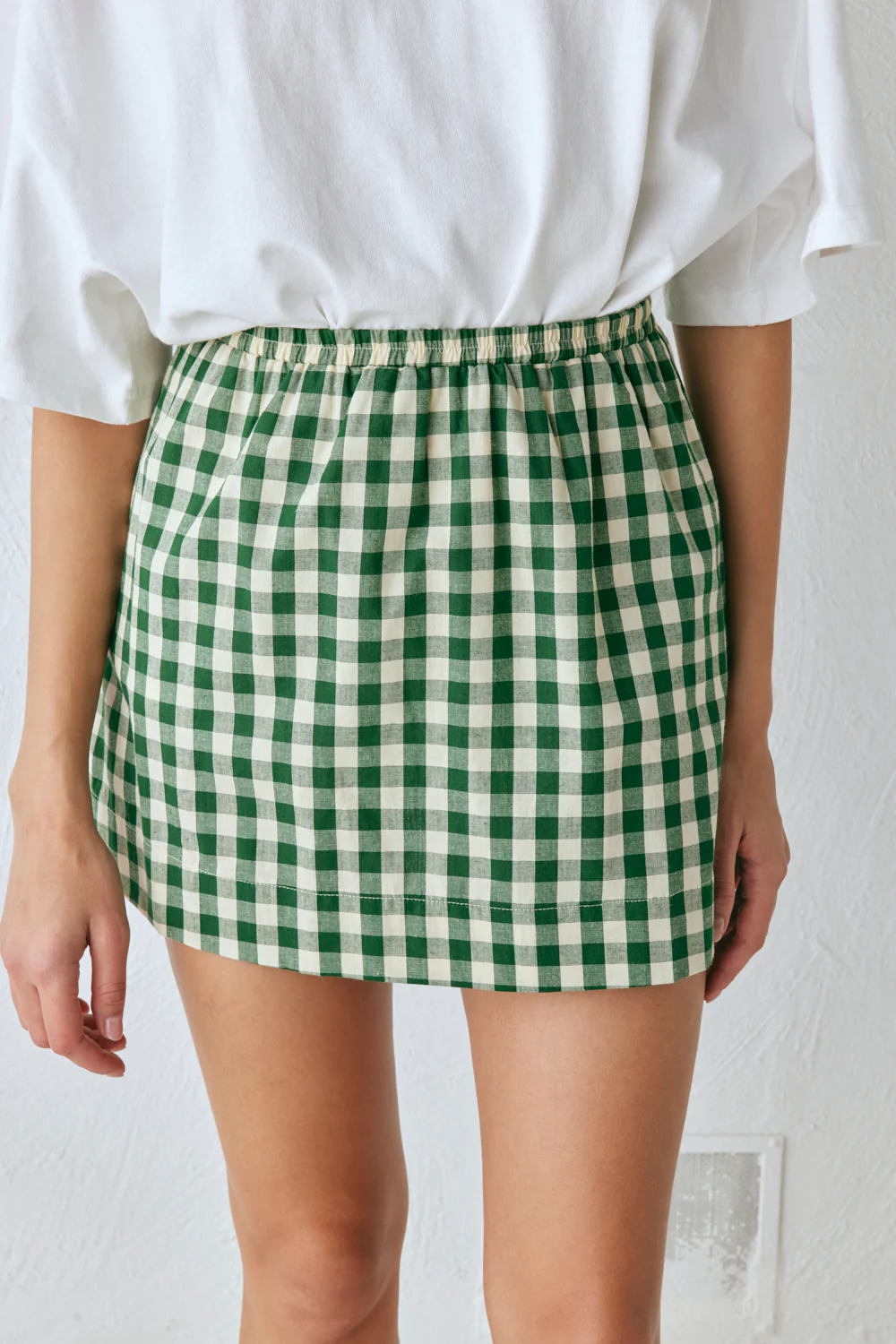 Elka Mini Skirt Green Check - Image 5
