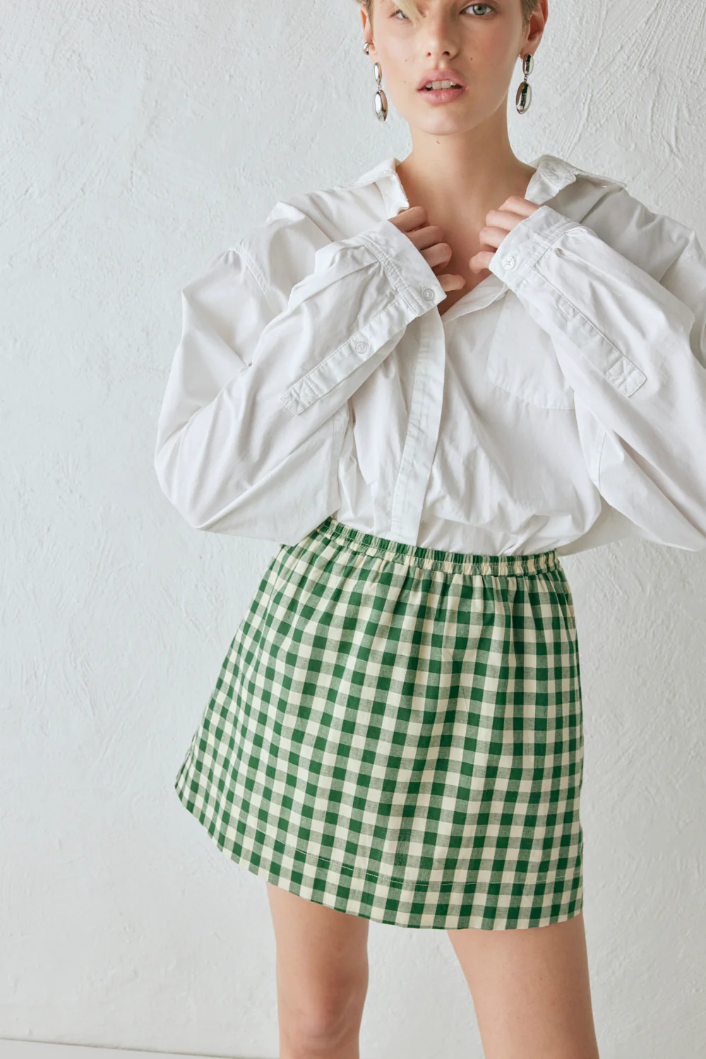 Elka Mini Skirt Green Check - Image 6