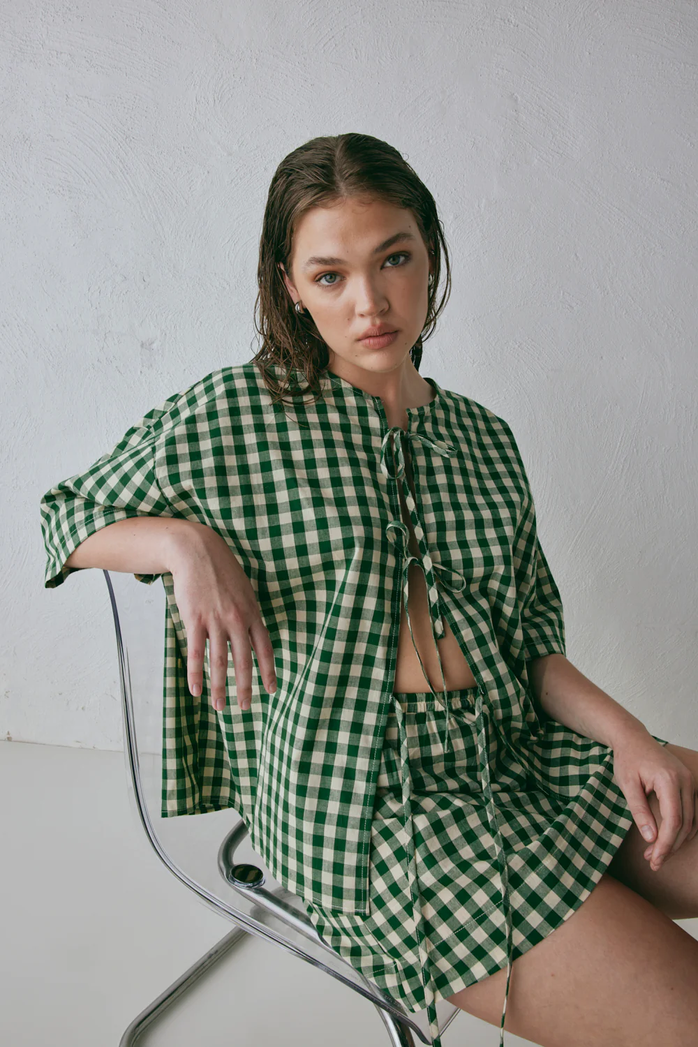 Elka Mini Skirt Green Check - Image 7