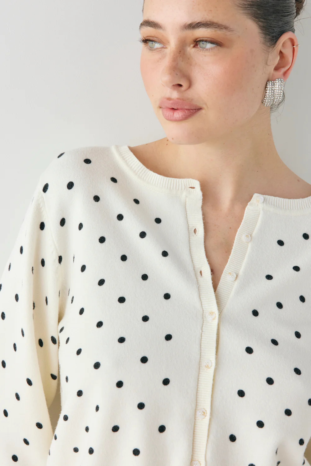 Ella Knit Cardigan Polka Dot - Image 2